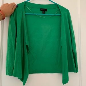 Cropped drape front sweater